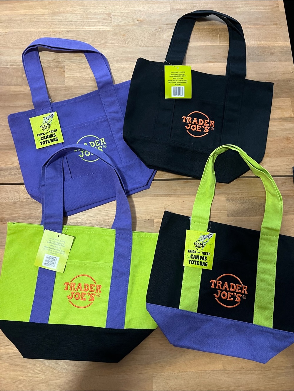 NWT 2026 Trader Joe's Trick-or-Treat Mini Canvas Totes